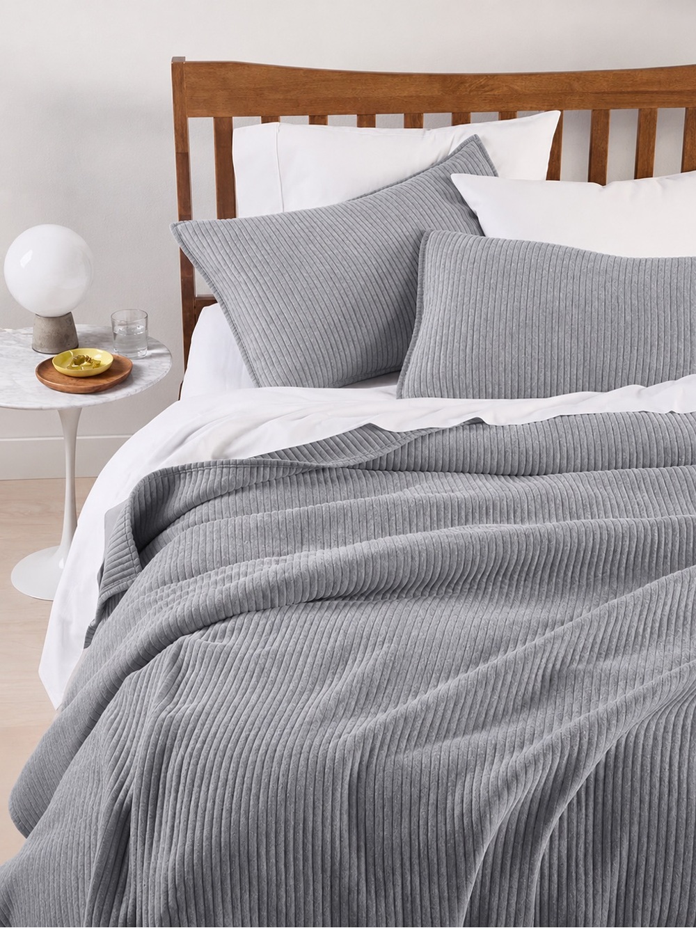 Arch Studio Jersey Quilt Set Heather Grey NWT $120